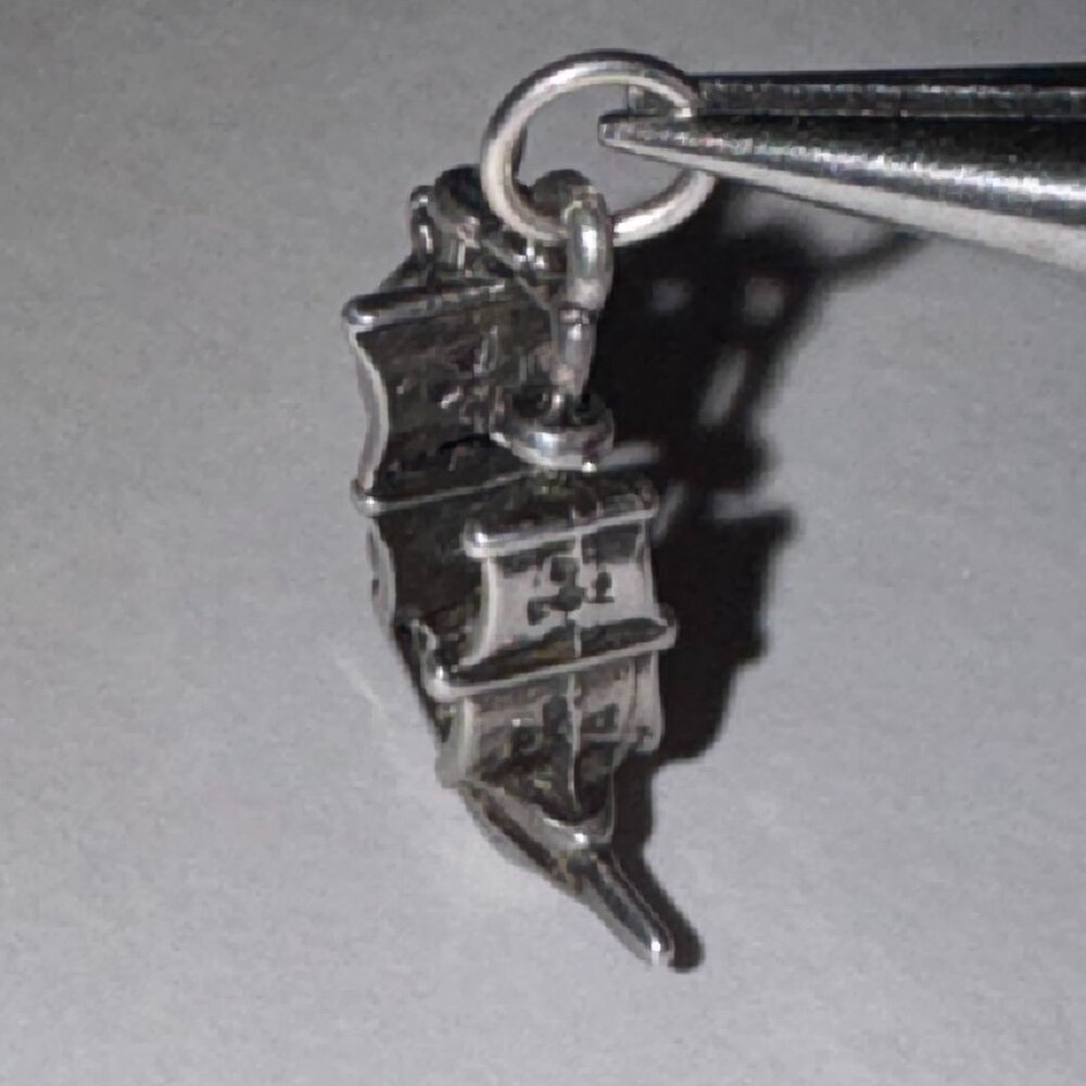 Sterling Silver French Ship Pendant